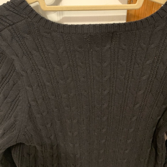 V Neck Cable Knit Sweater - Women’s Large - Black - St. John’s Bay - Picture 2 of 4